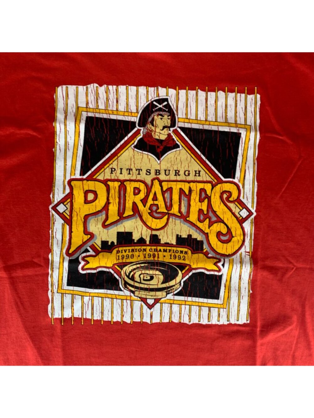 Pittsburgh Pirates MLB Retro Red Gildan Division Champions Crewneck Shirt XL - Picture 2 of 5